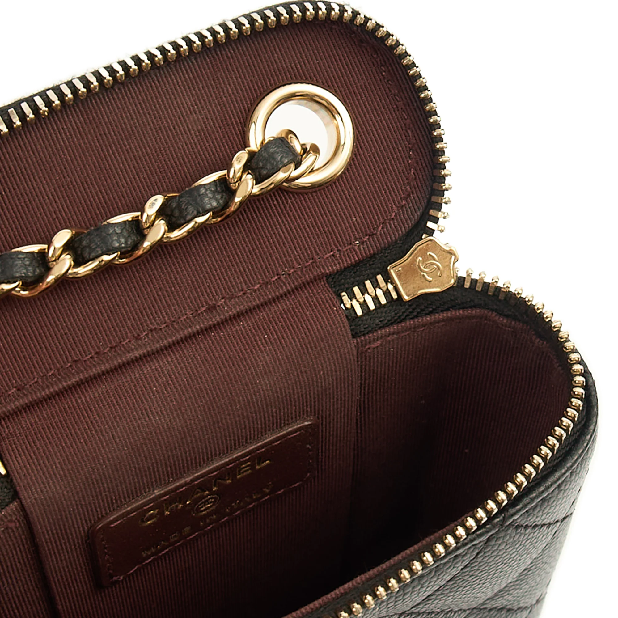 Picture of Chanel Cross Body Vanity Case - Mini in Black, Caviar Leather