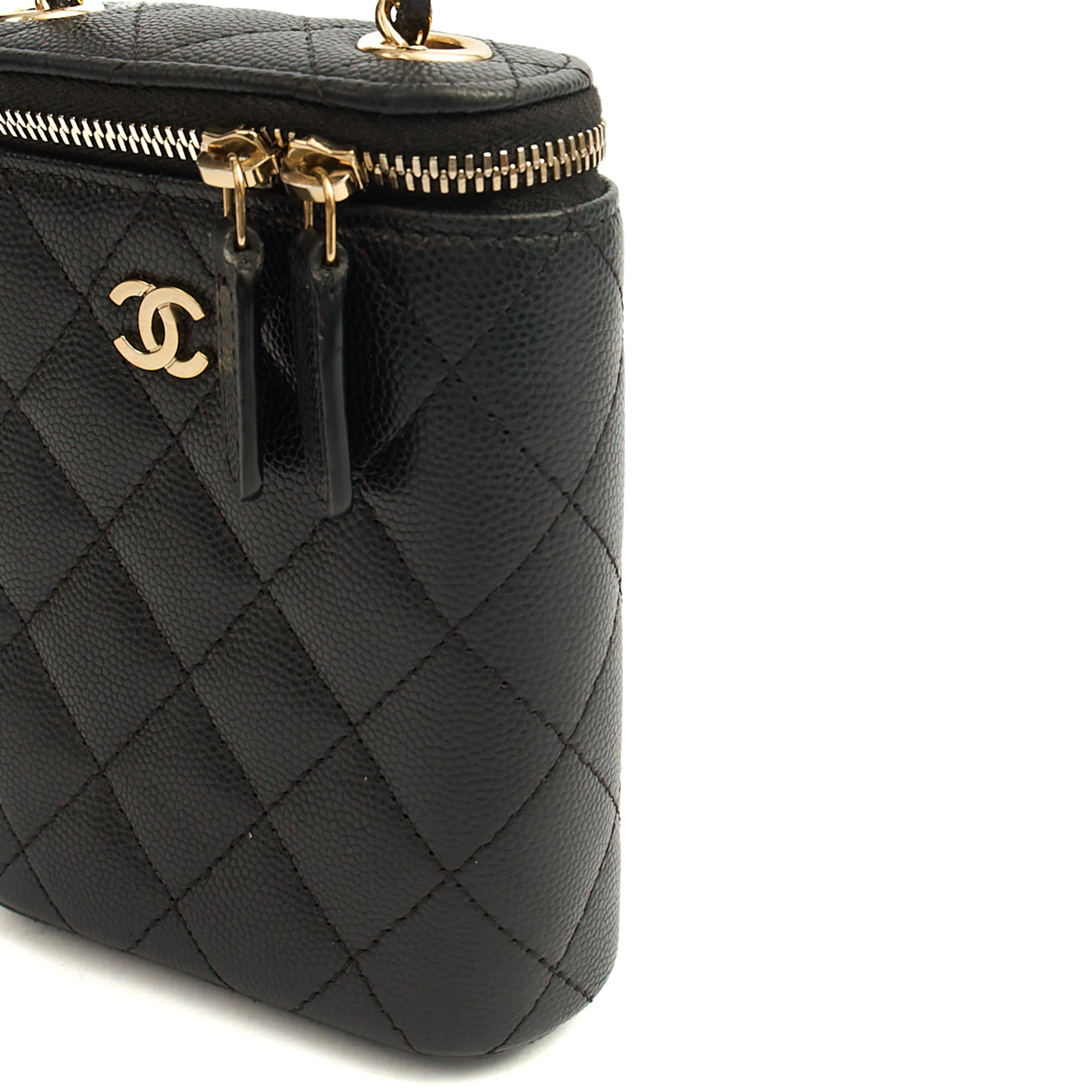 Picture of Chanel Cross Body Vanity Case - Mini in Black, Caviar Leather