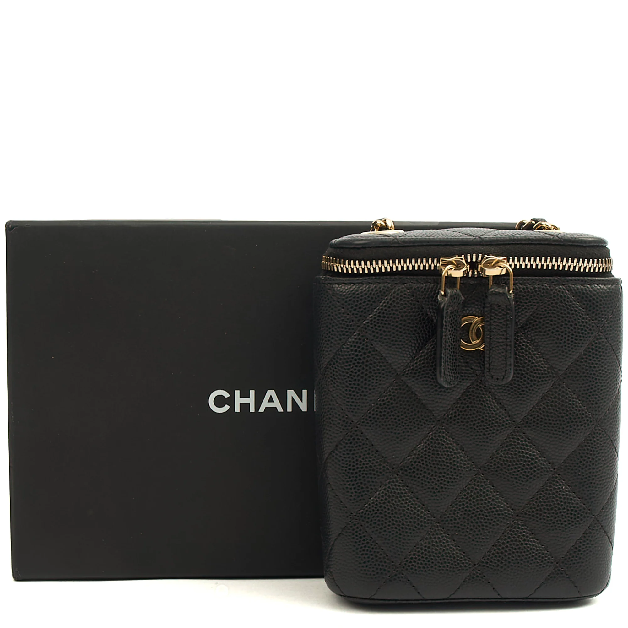 Picture of Chanel Cross Body Vanity Case - Mini in Black, Caviar Leather