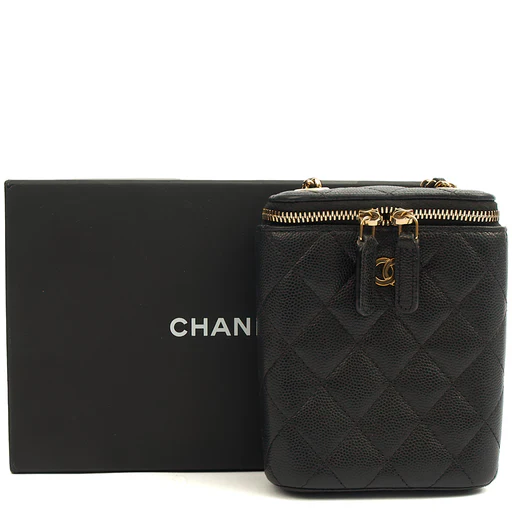 Picture of Chanel Cross Body Vanity Case - Mini in Black, Caviar Leather