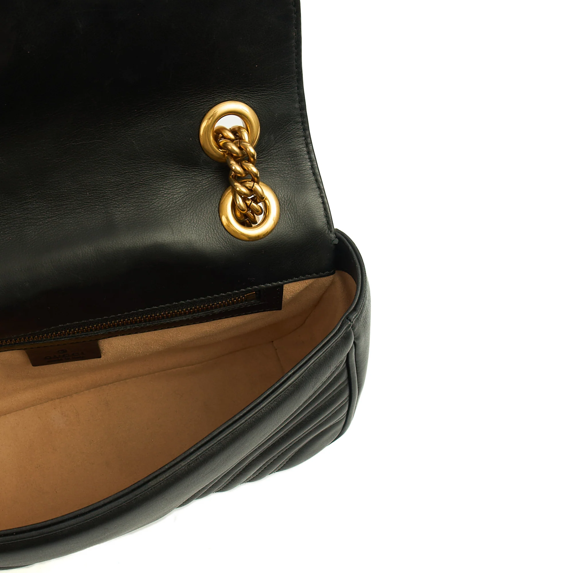 Picture of Gucci Cross Body Marmont Shoulder Flap Bag - Small in Black, Leather