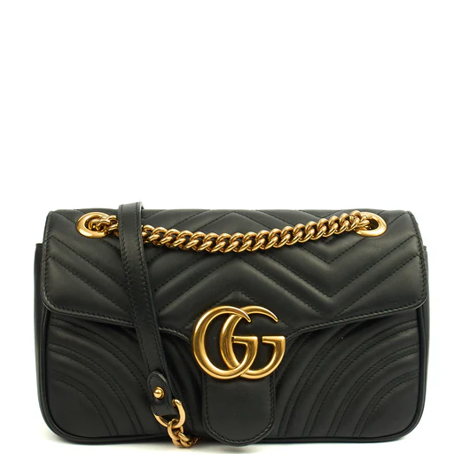Picture of Gucci Cross Body Marmont Shoulder Flap Bag - Small in Black, Leather