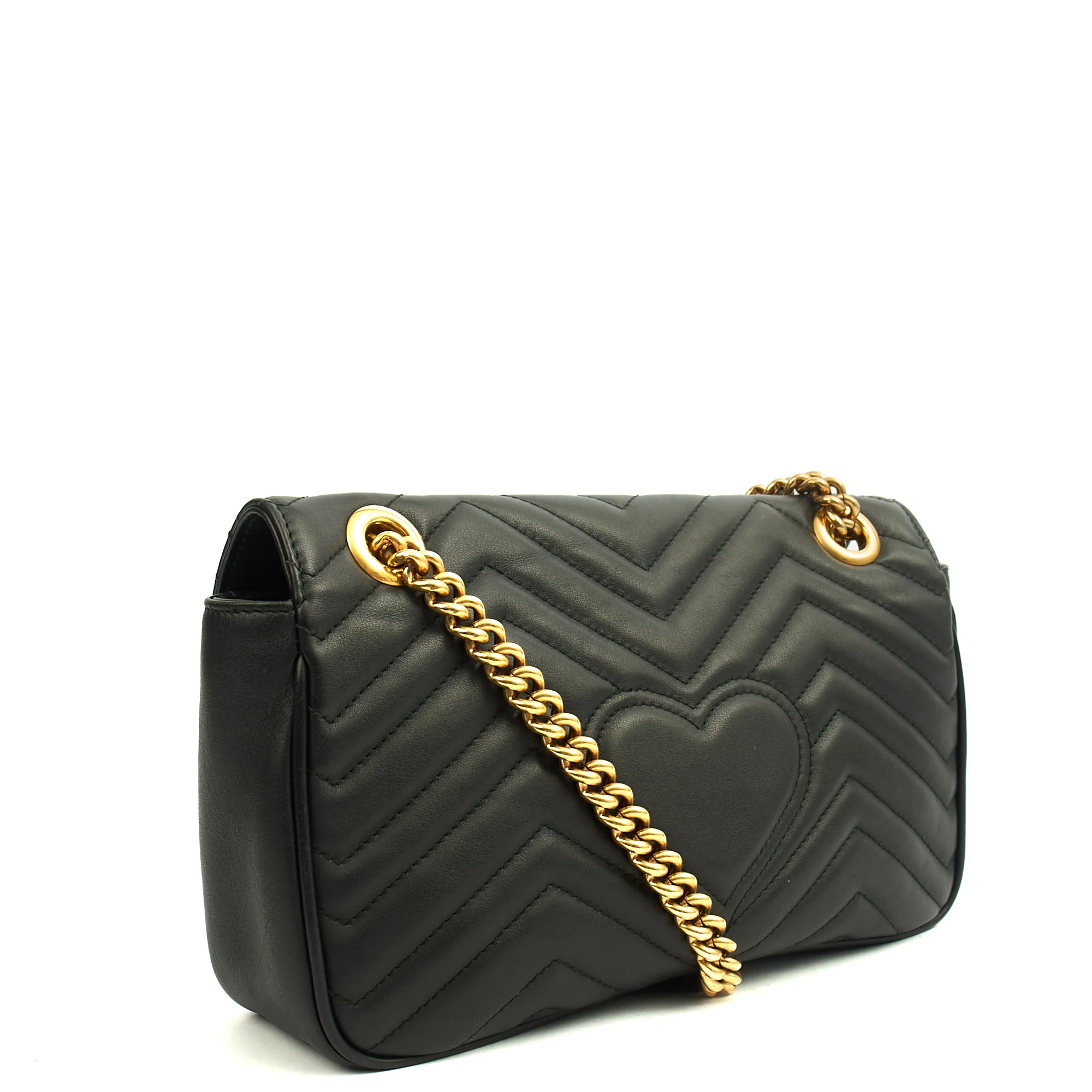 Picture of Gucci Cross Body Marmont Shoulder Flap Bag - Small in Black, Leather