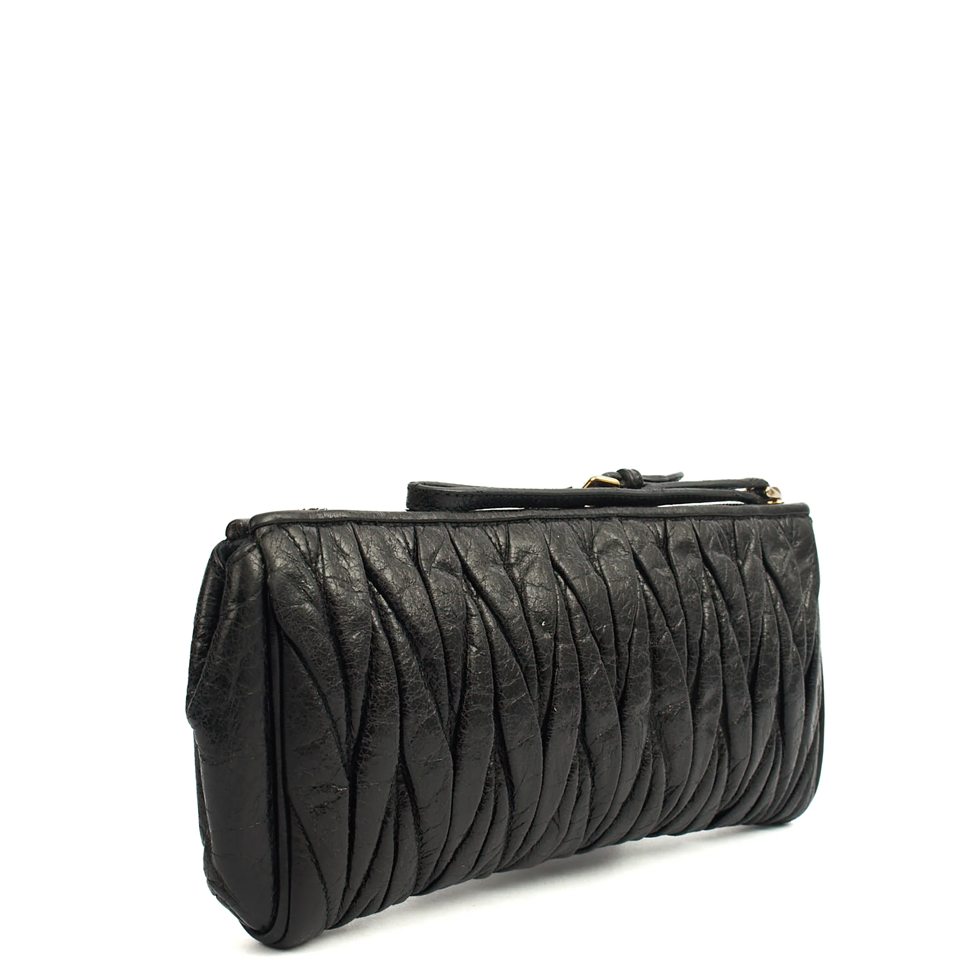 Picture of Miu Miu Clutch Matelasse Clutch in Black, Exotic Effect Leather