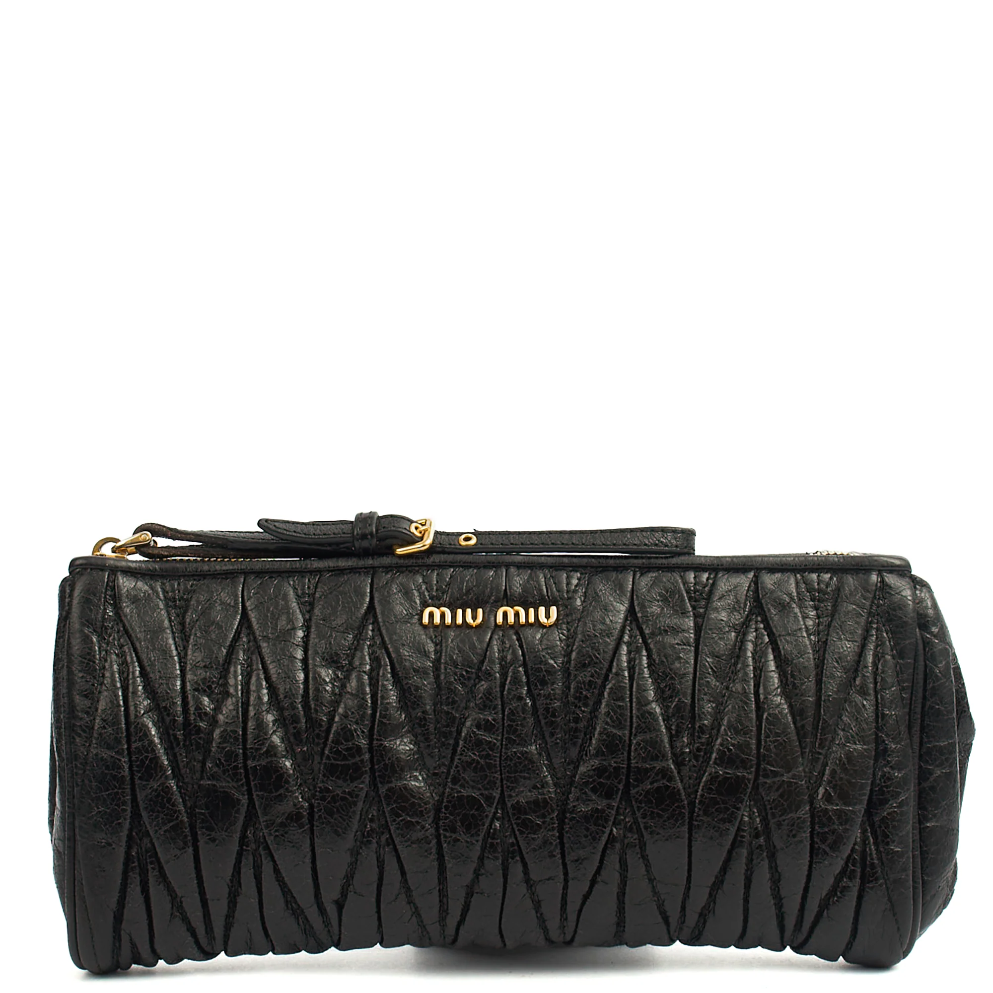 Picture of Miu Miu Clutch Matelasse Clutch in Black, Exotic Effect Leather
