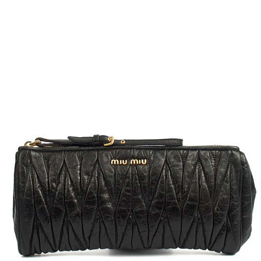 Picture of Miu Miu Clutch Matelasse Clutch in Black, Exotic Effect Leather