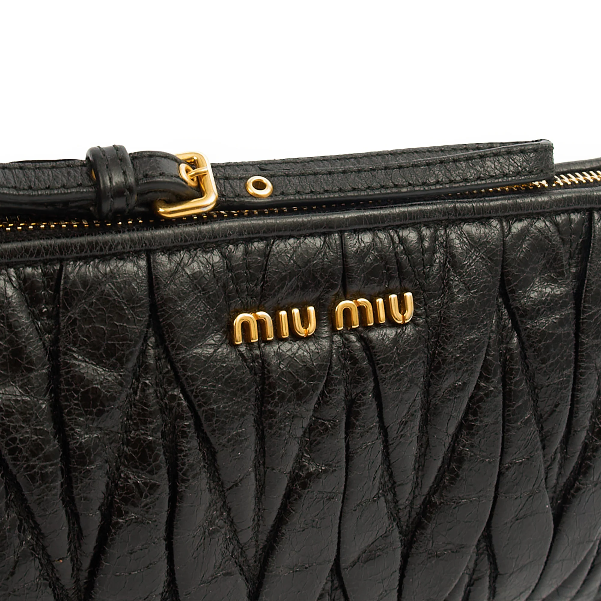 Picture of Miu Miu Clutch Matelasse Clutch in Black, Exotic Effect Leather