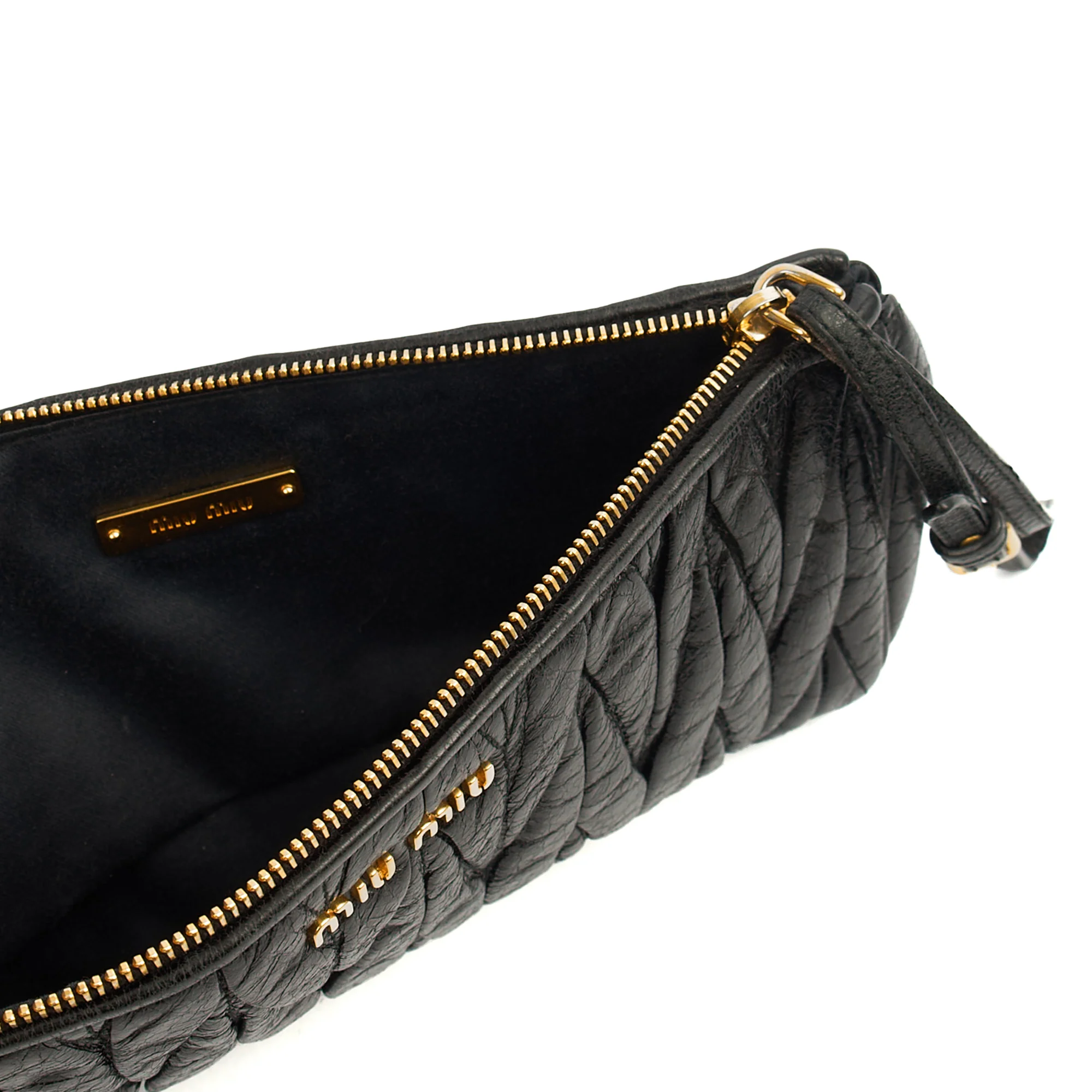 Picture of Miu Miu Clutch Matelasse Clutch in Black, Exotic Effect Leather