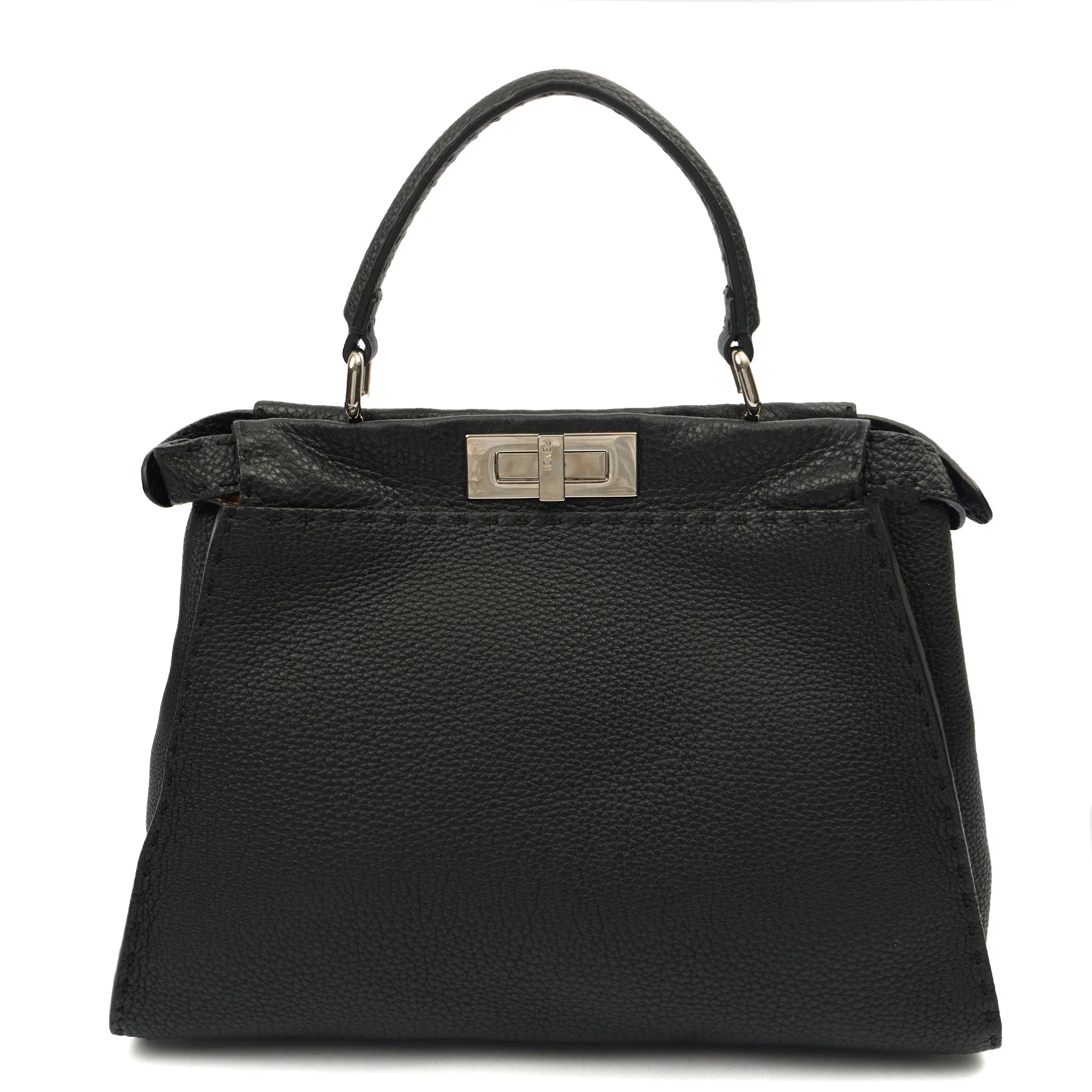 Picture of Fendi Tote Peekaboo - Medium in Black, Leather