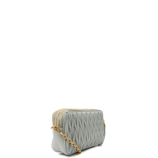 Picture of Miu Miu Cross Body Matelasse Crossbody in Blue, Leather