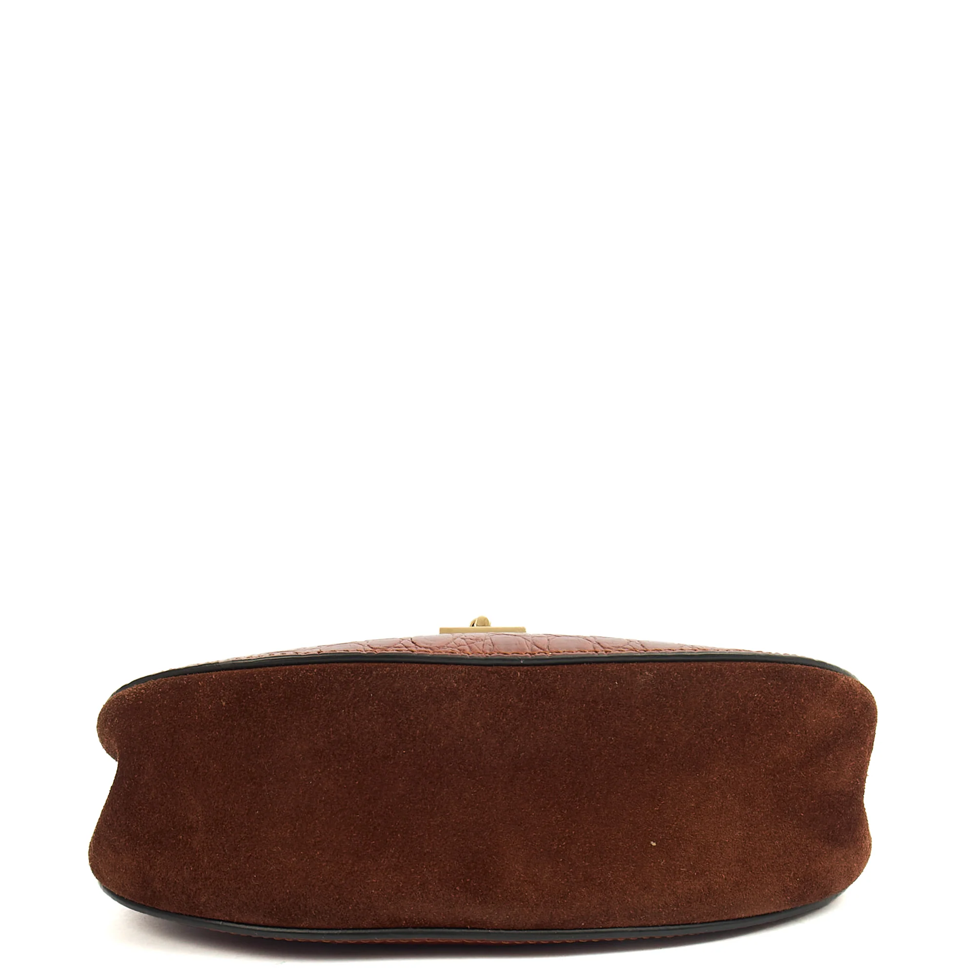 Picture of Chloe Cross Body Drew Small Shoulder Bag in Brown, Embossed Croco Calfskin