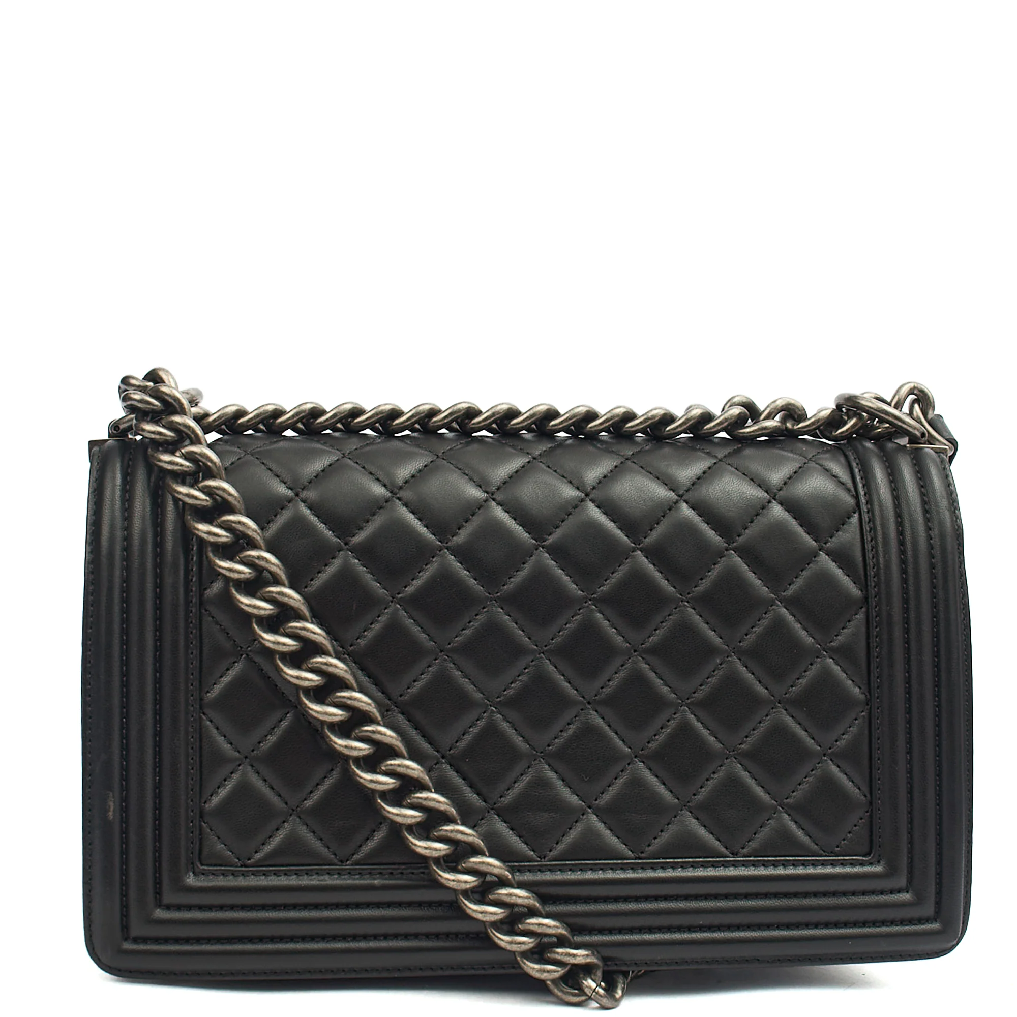 Picture of Chanel Shoulder Bag Boy - Medium in Black, Lambskin Leather
