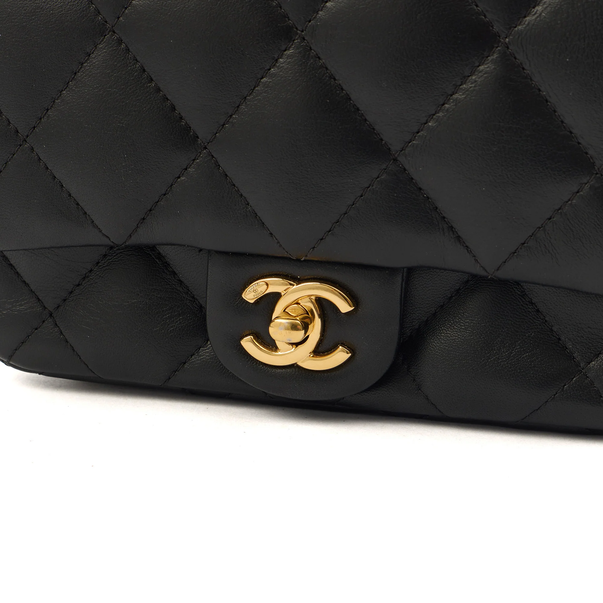 Picture of Chanel Top Handle Flap Bag with Top Handle - Small in Black, Lambskin Leather