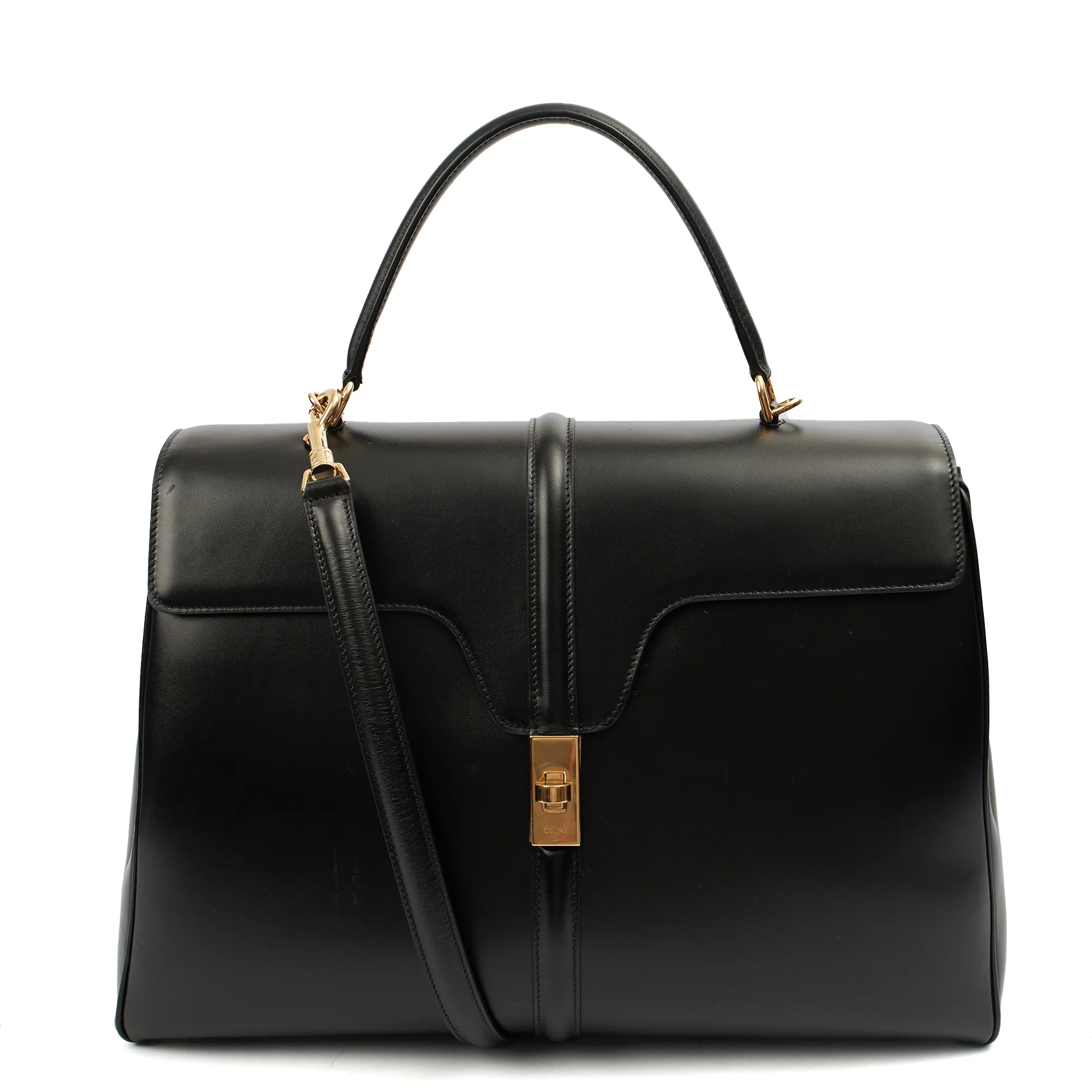 Picture of Celine Tote Box Bag - Medium in Black, Leather