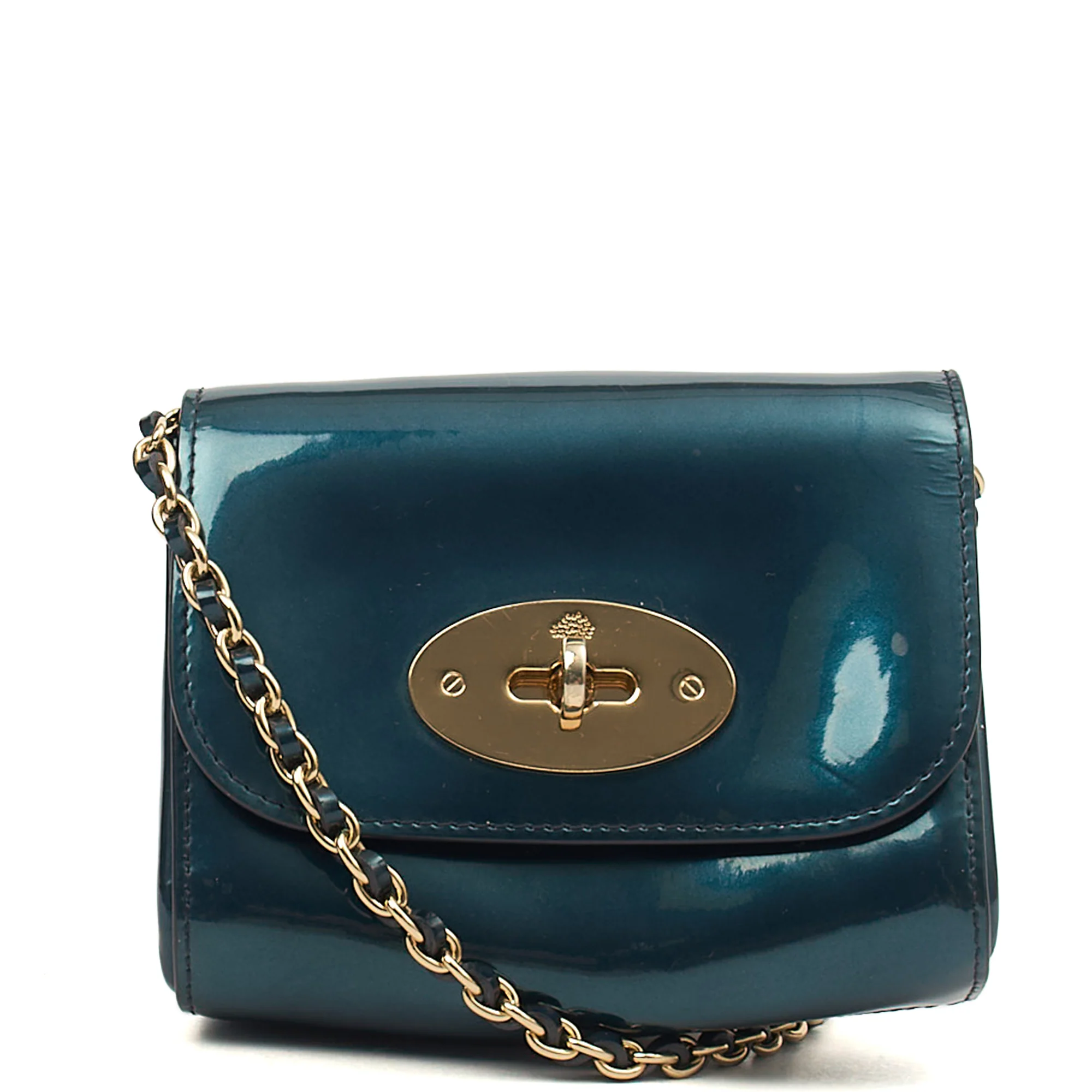 Picture of Mulberry Mini Bag Lily - Mini  in Blue, Patent Leather