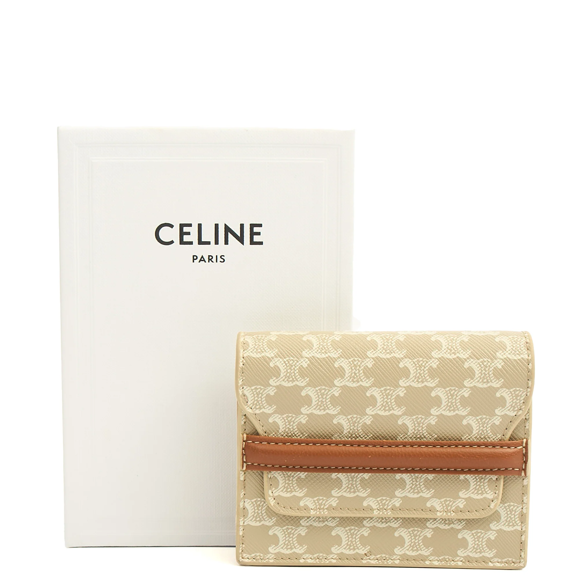 Picture of Celine Wallet Playing Cards Case in Brown, Box Calfskin