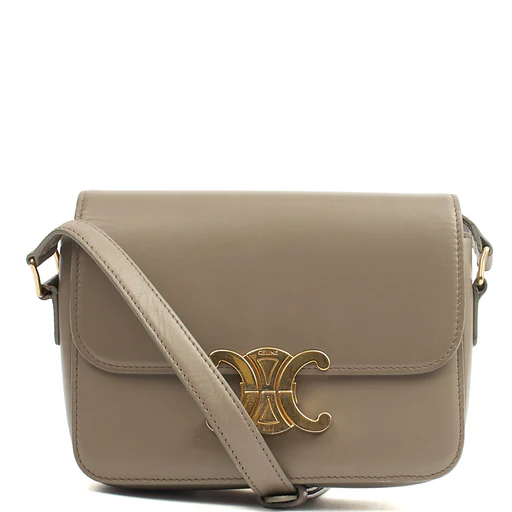 Picture of Celine Cross Body Triomphe - Mini in Grey, Box Calfskin