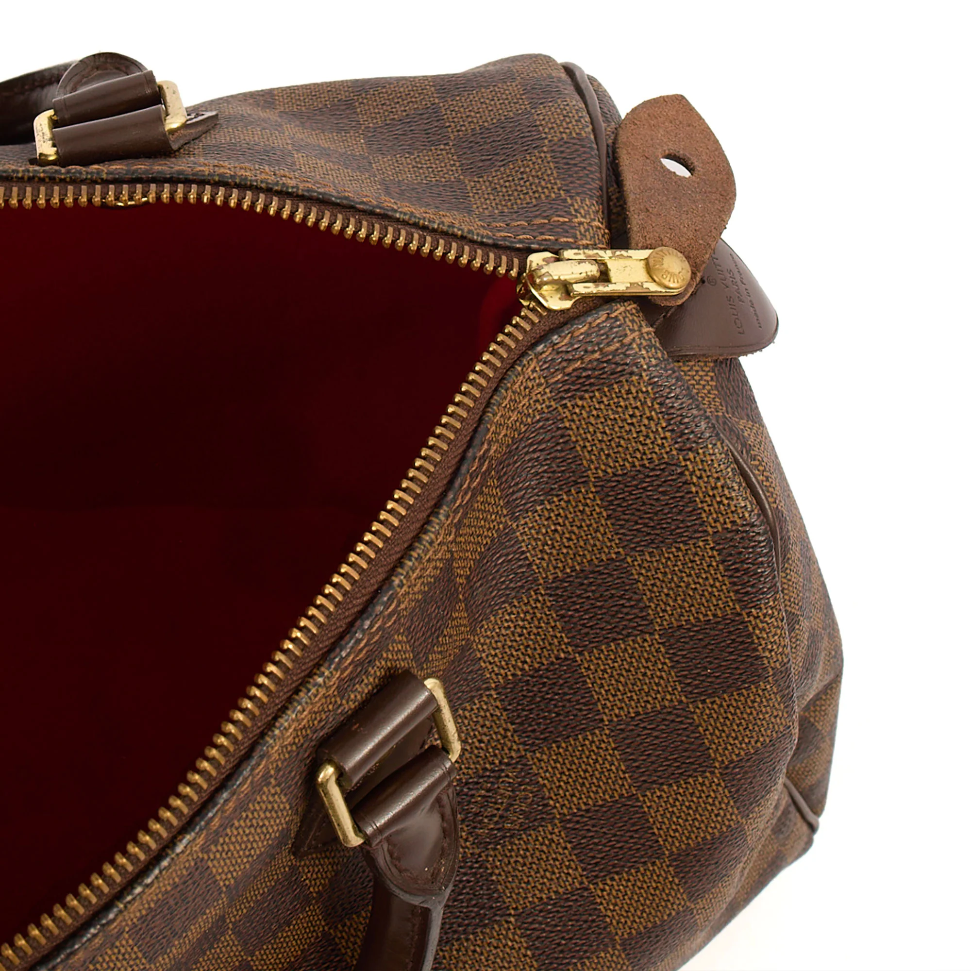 Picture of Louis Vuitton Top Handle Speedy 30 in Damier Ebene, Canvas