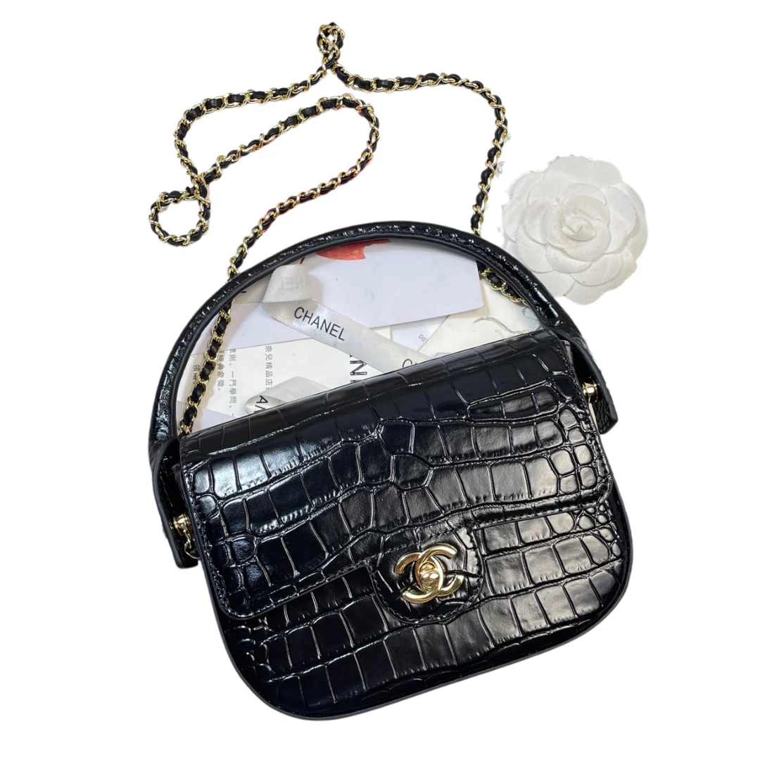 Chanel AS6424 Mini Top Handle Flap Bag in Black