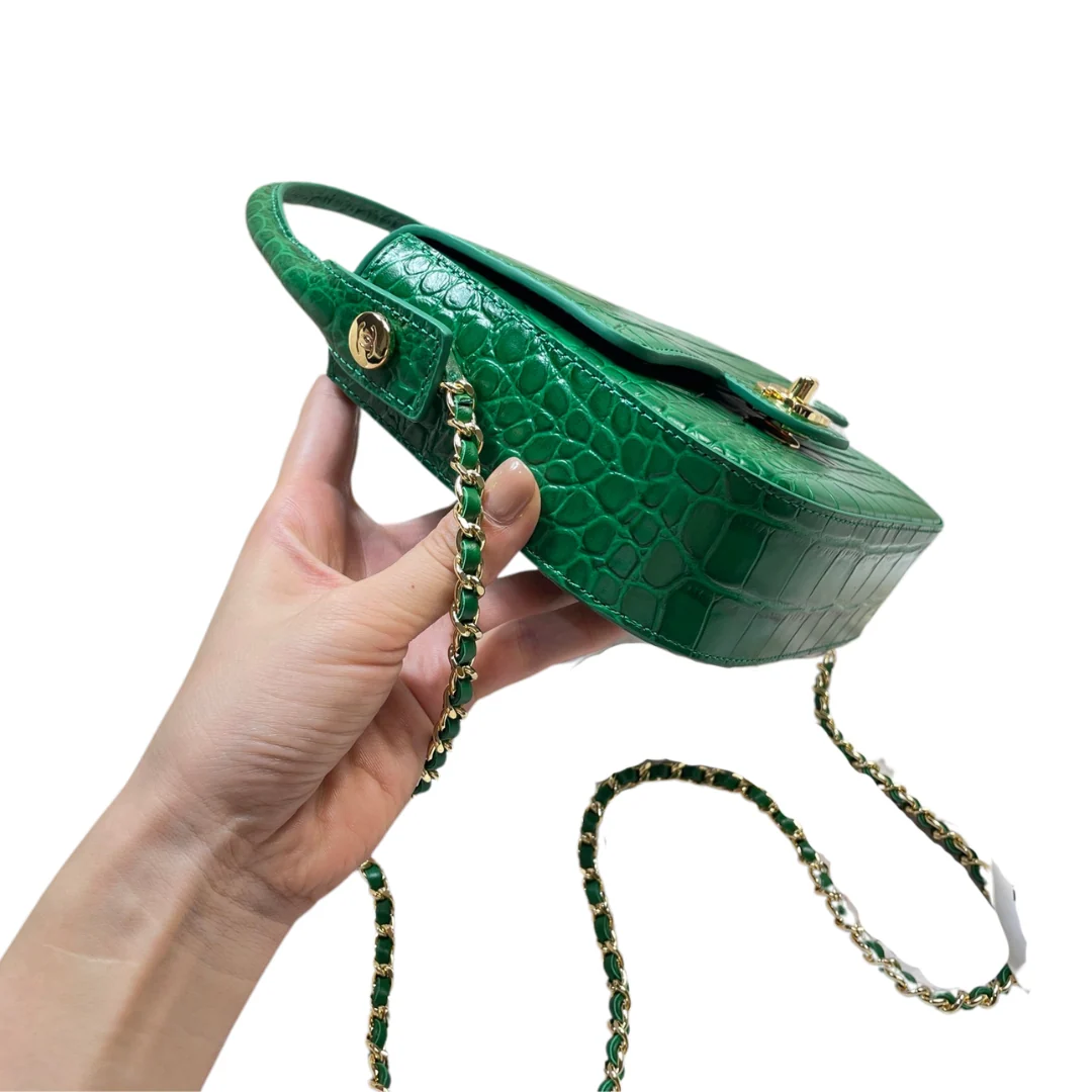 Chanel AS6424 Mini Top Handle Flap Bag in Green
