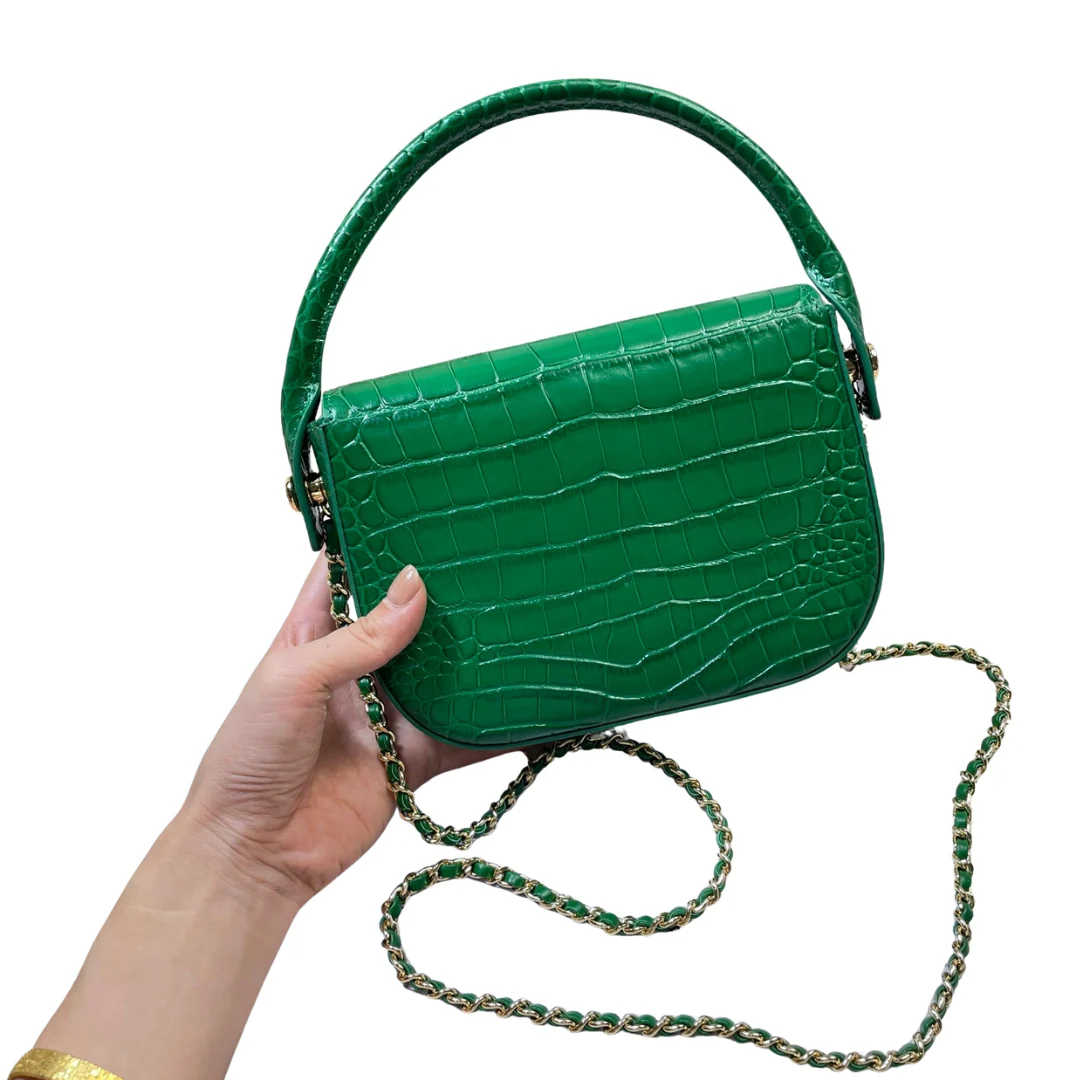 Chanel AS6424 Mini Top Handle Flap Bag in Green