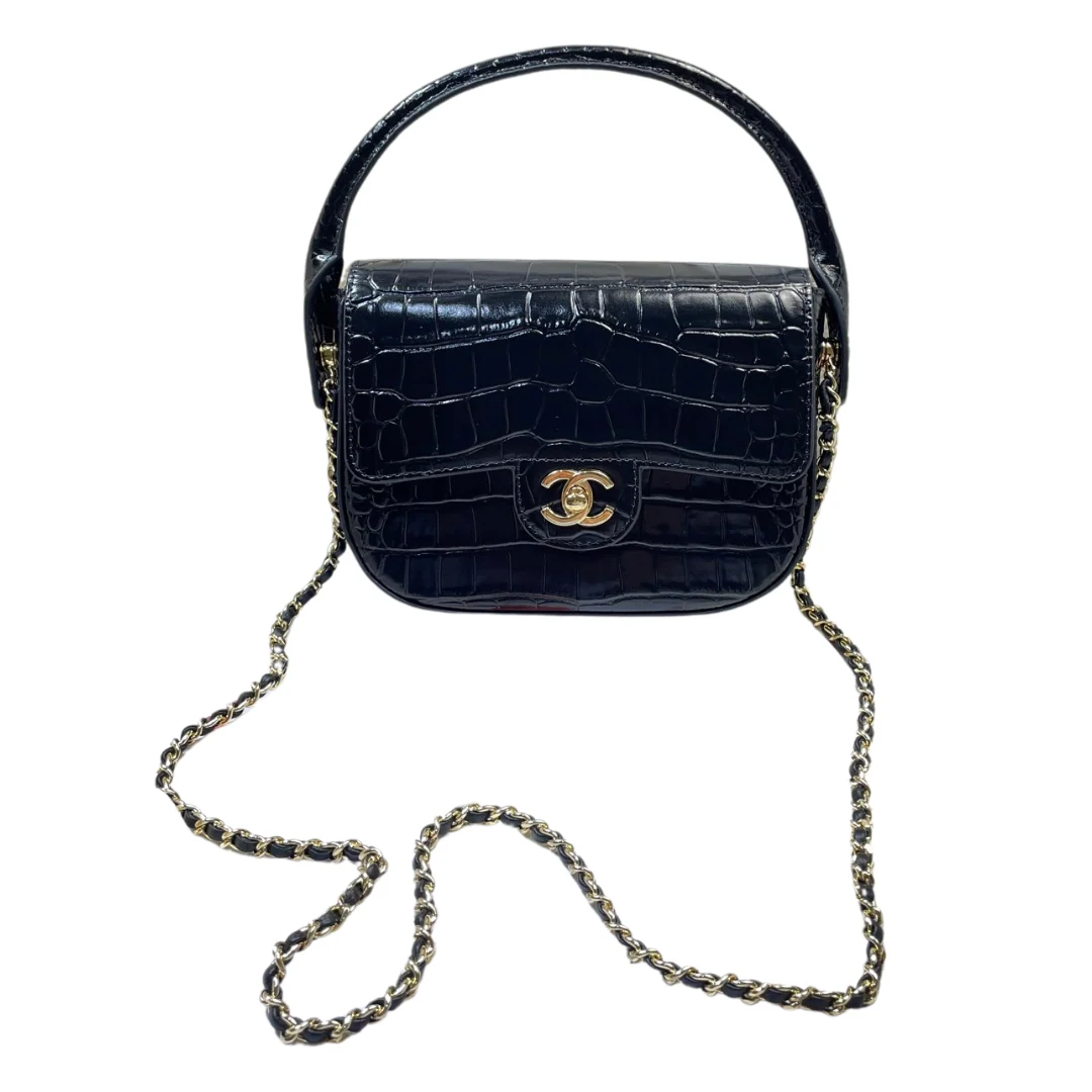 Chanel AS6424 Mini Top Handle Flap Bag in Black