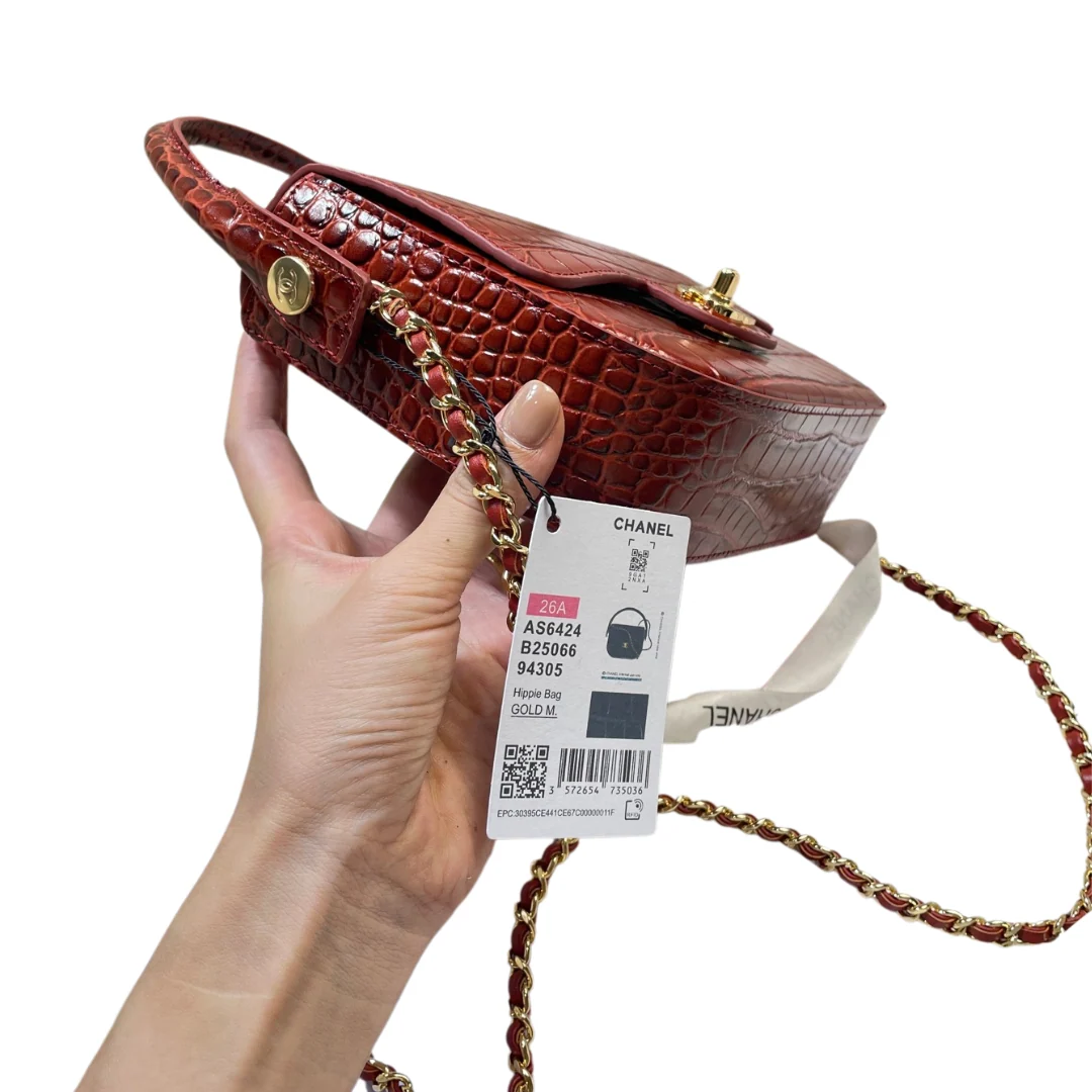Chanel AS6424 Mini Top Handle Flap Bag in Red