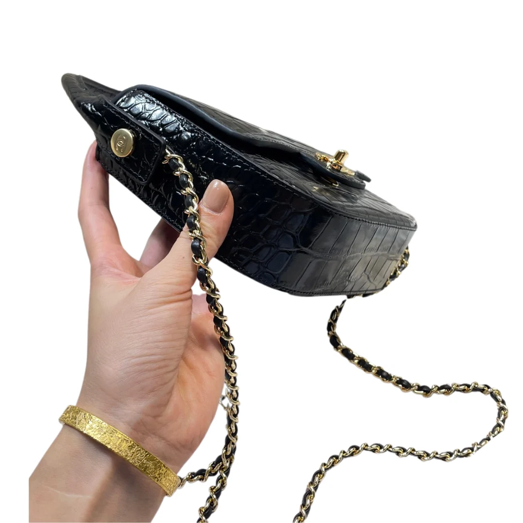 Chanel AS6424 Mini Top Handle Flap Bag in Black