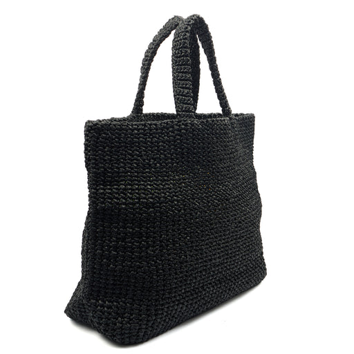 Picture of Prada Tote Raffia Summer Tote in Black, Fabric