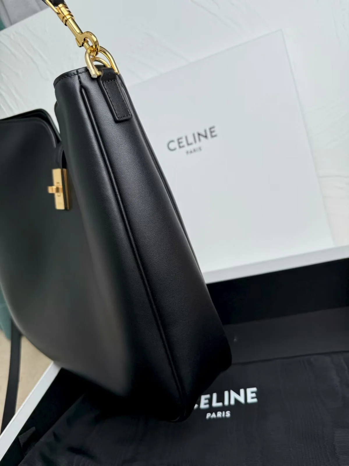 Camille 16 Soft Black Medium Bag side view