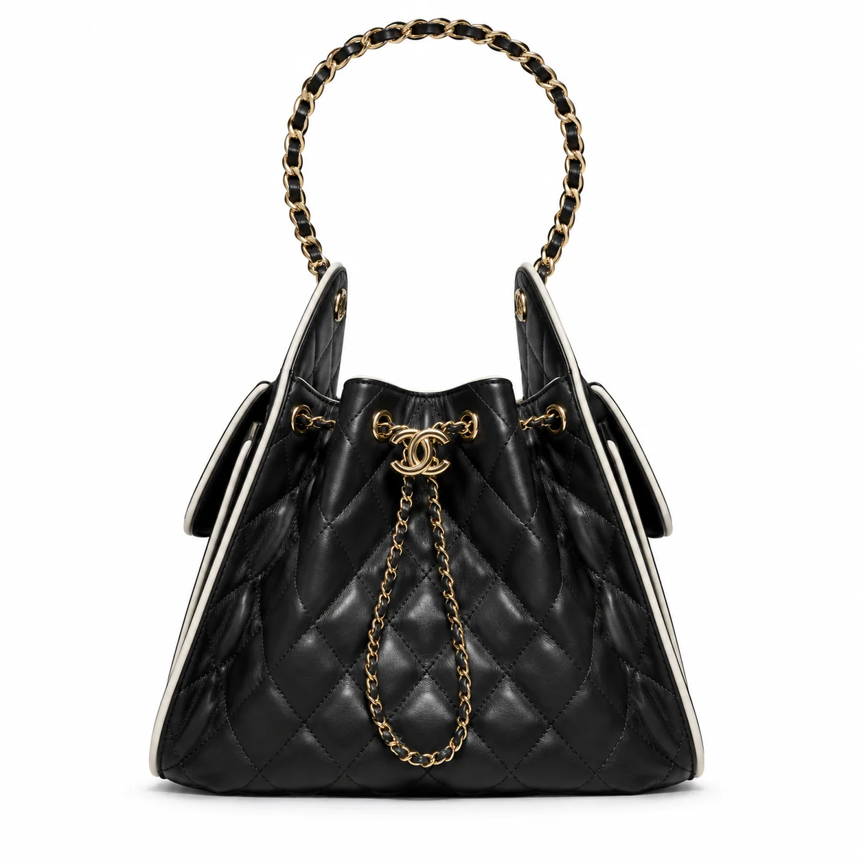 Chanel 25 Small Hobo AS5293 in Black & White