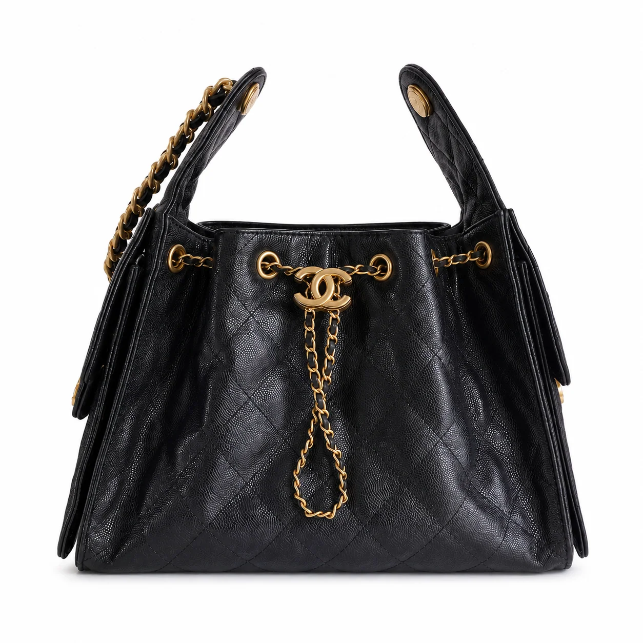 Chanel 25 Small Hobo in Black Calfskin