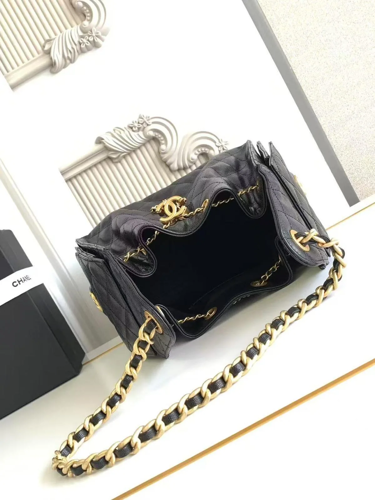 Chanel 25 Small Hobo in Black Calfskin