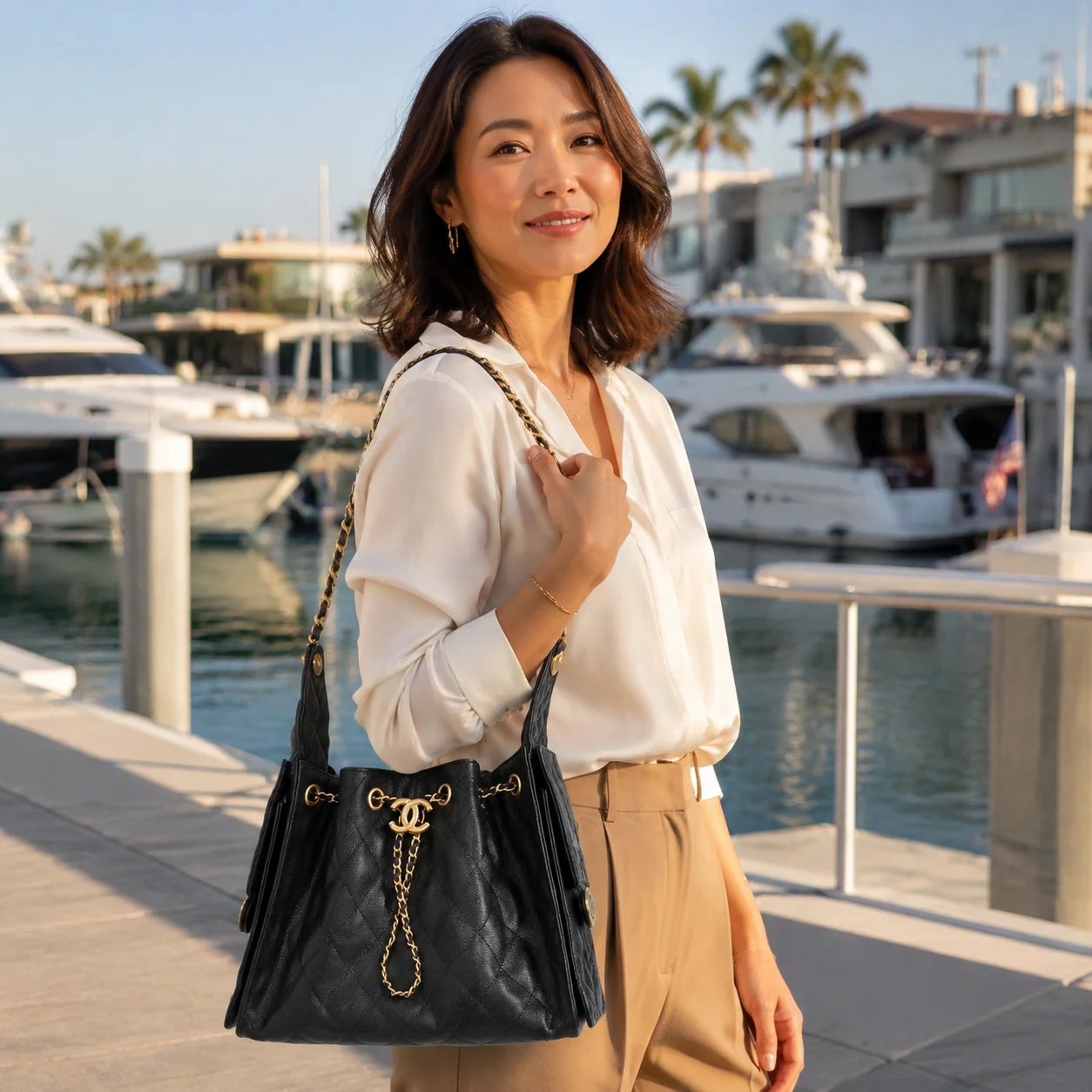 Chanel 25 Small Hobo in Black Calfskin