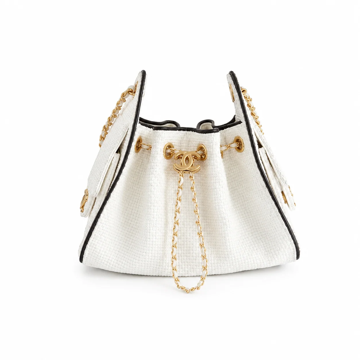 Chanel 25 Small Hobo in Cream White Braided Raffia