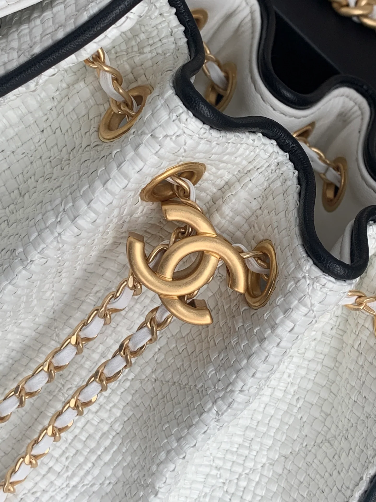 Chanel 25 Small Hobo in Cream White Braided Raffia