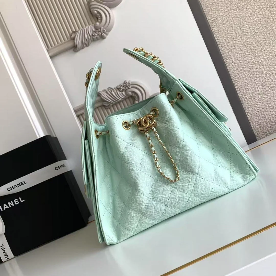 Chanel 25 Small Hobo in Light Green Calfskin