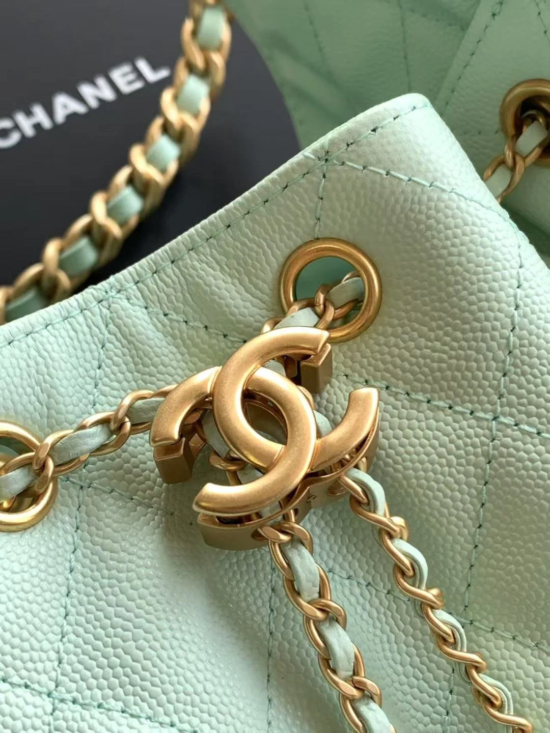 Chanel 25 Small Hobo in Light Green Calfskin