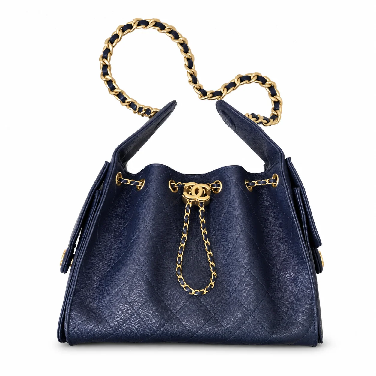 Chanel 25 Small Hobo in Navy Blue Calfskin