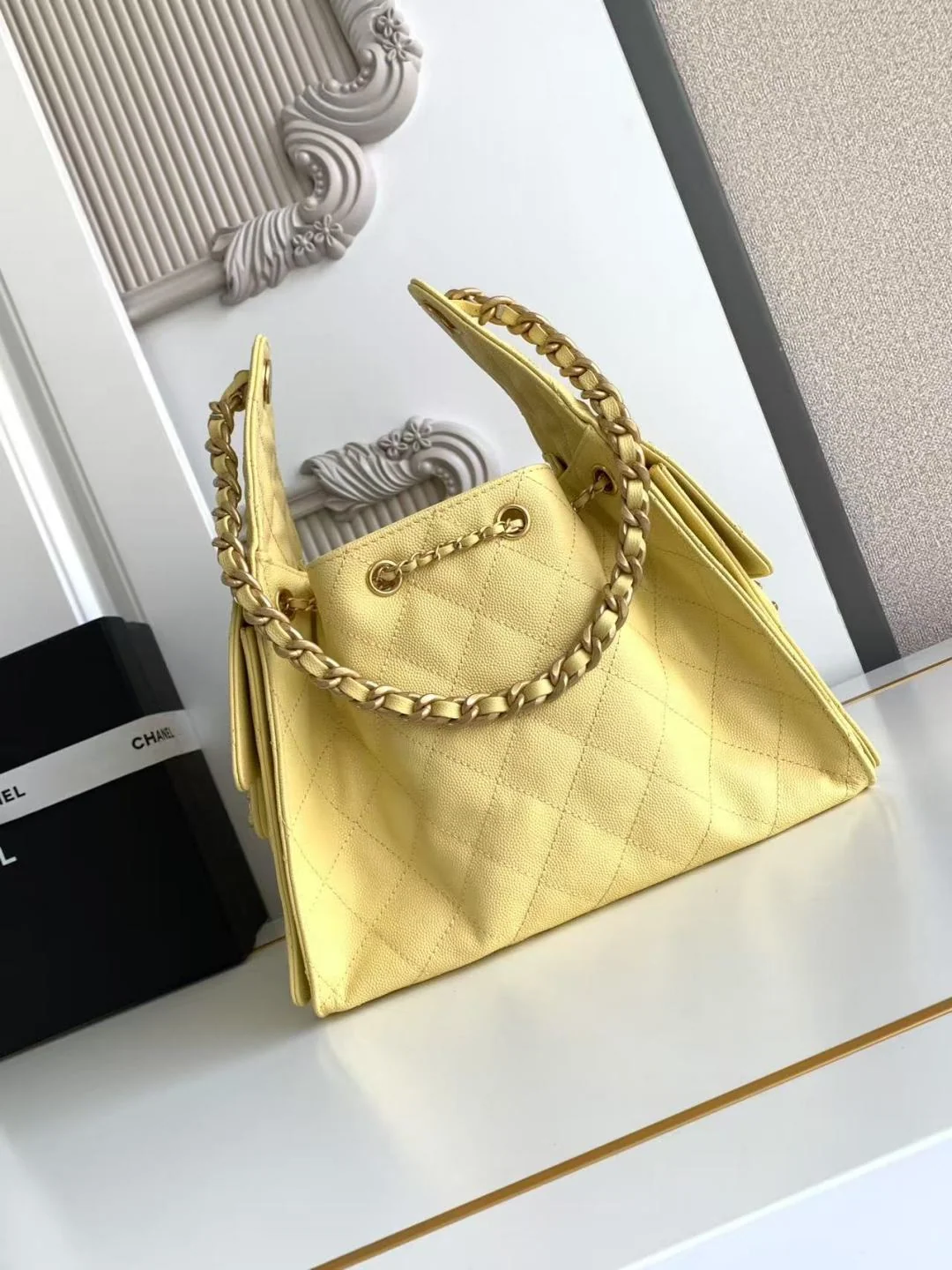 Chanel 25 Small Hobo in Yellow Calfskin