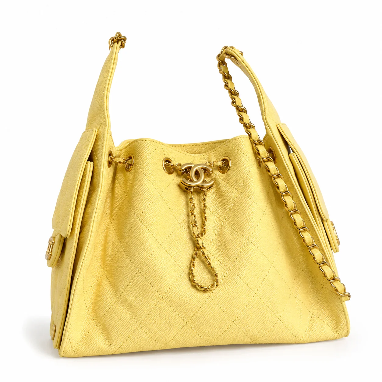 Chanel 25 Small Hobo in Yellow Calfskin