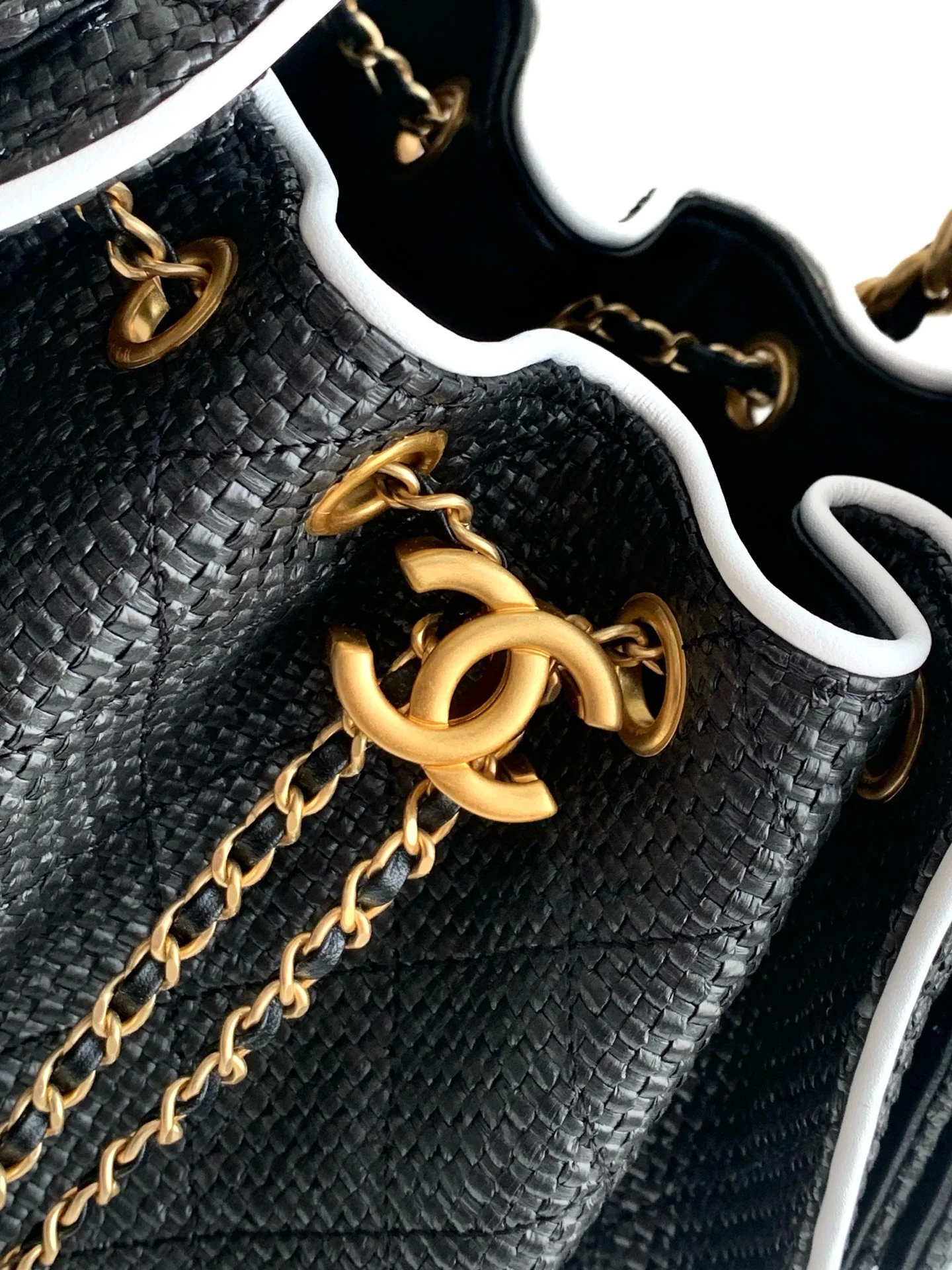 Chanel 25 Small Hobo in Black Braided Raffia