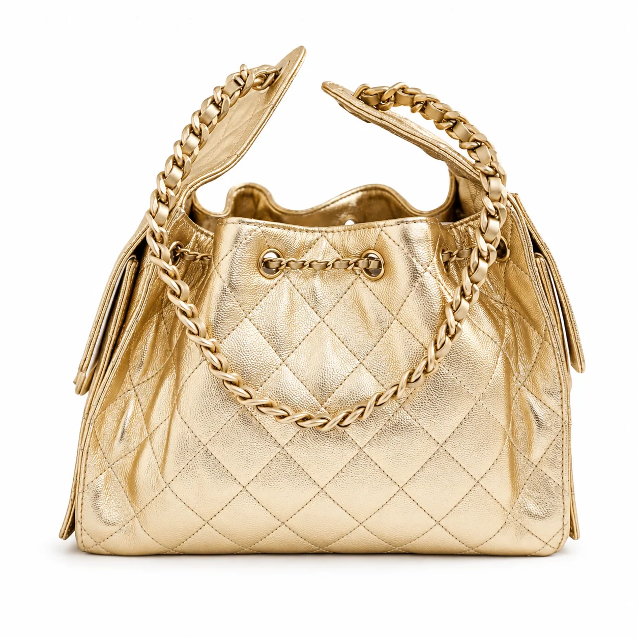 Chanel 25 Small Hobo in Gold Calfskin