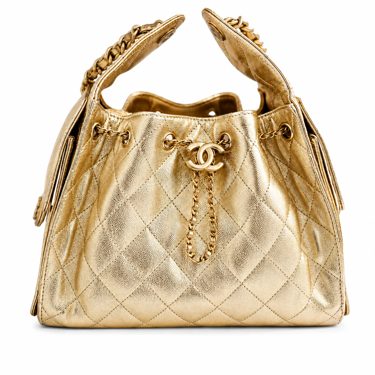 Chanel 25 Small Hobo in Gold Calfskin