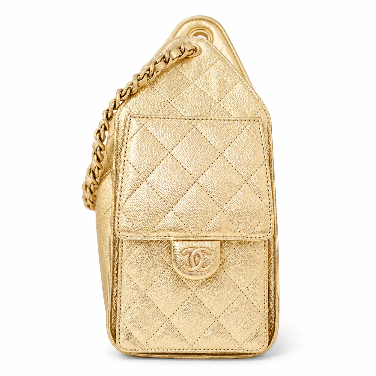 Chanel 25 Small Hobo in Gold Calfskin