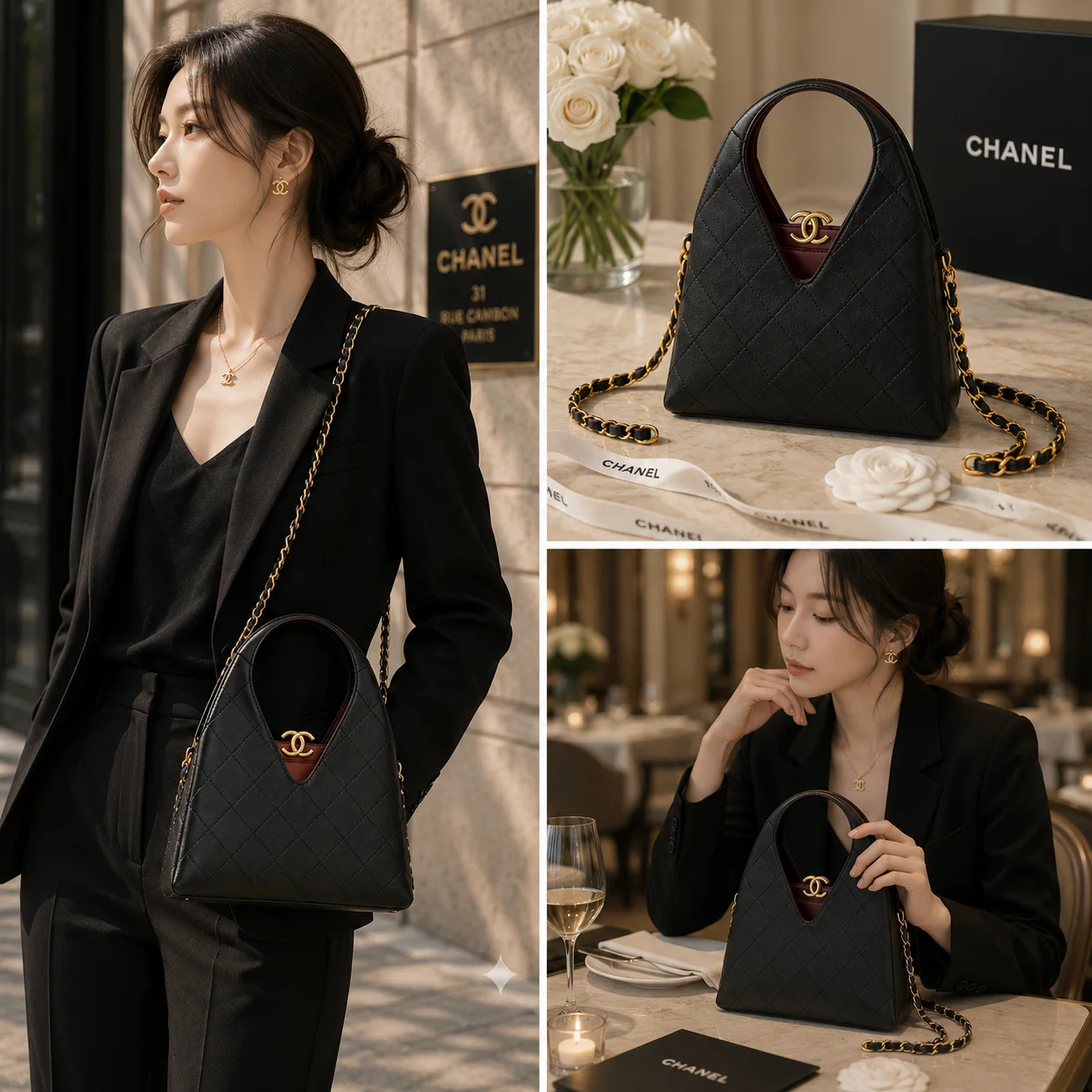 Chanel AS6390 Métiers d'Art Shopping Bag in Black