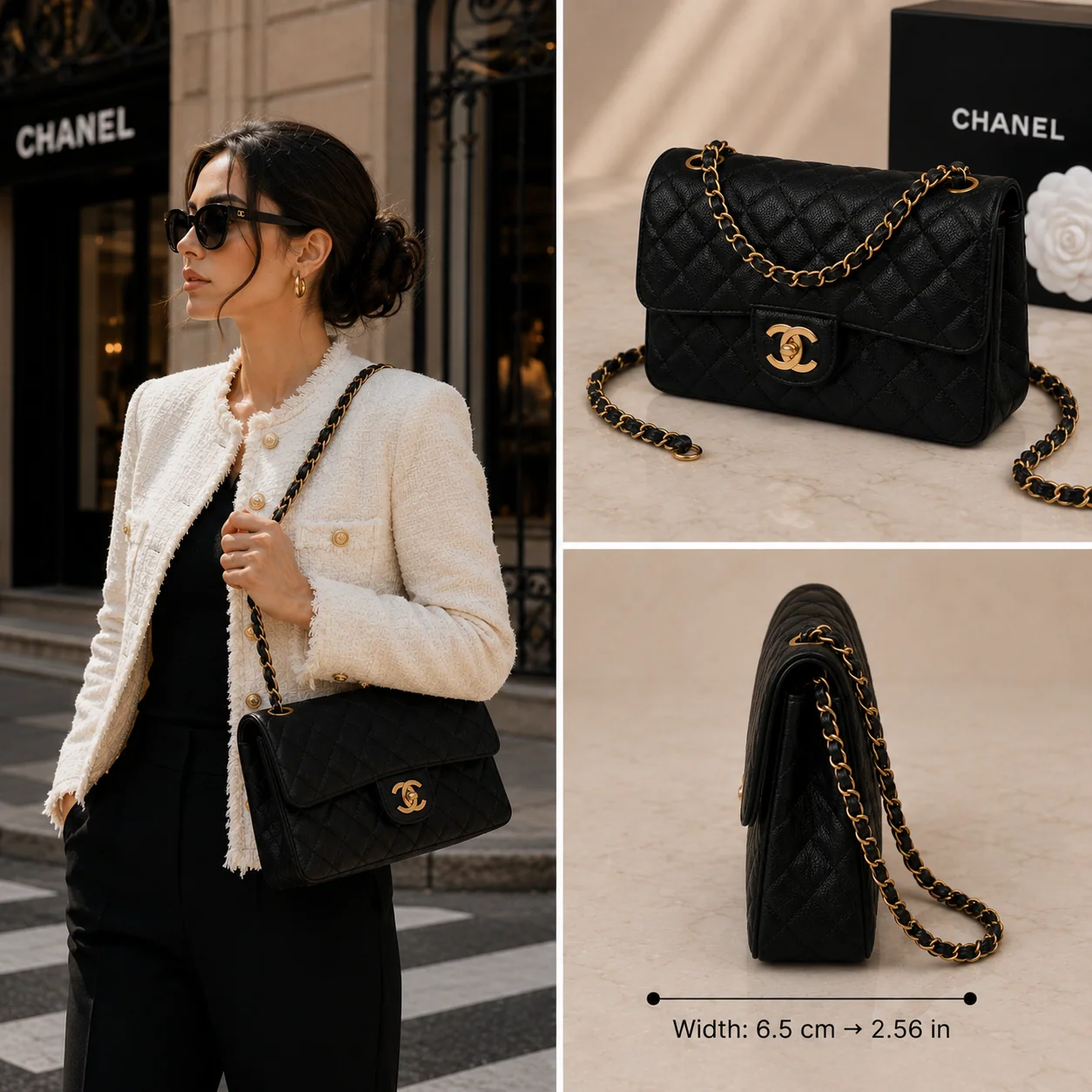 Chanel Classic Flap Bag in Black lifestyle