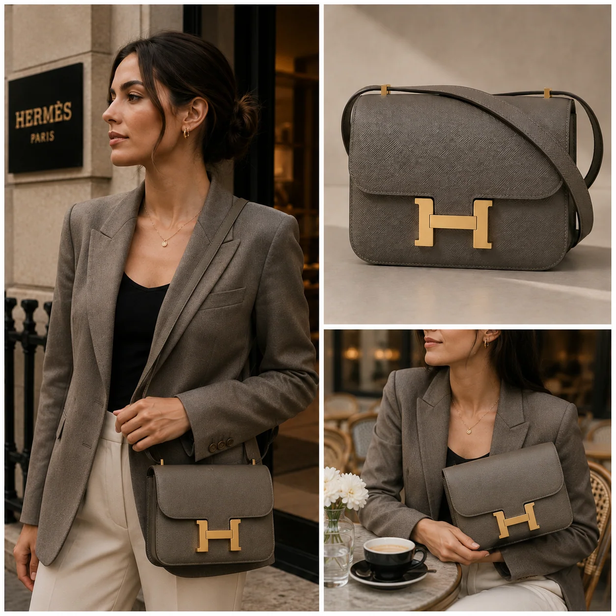 Hermès Constance 18 Grey Epsom leather lifestyle 2