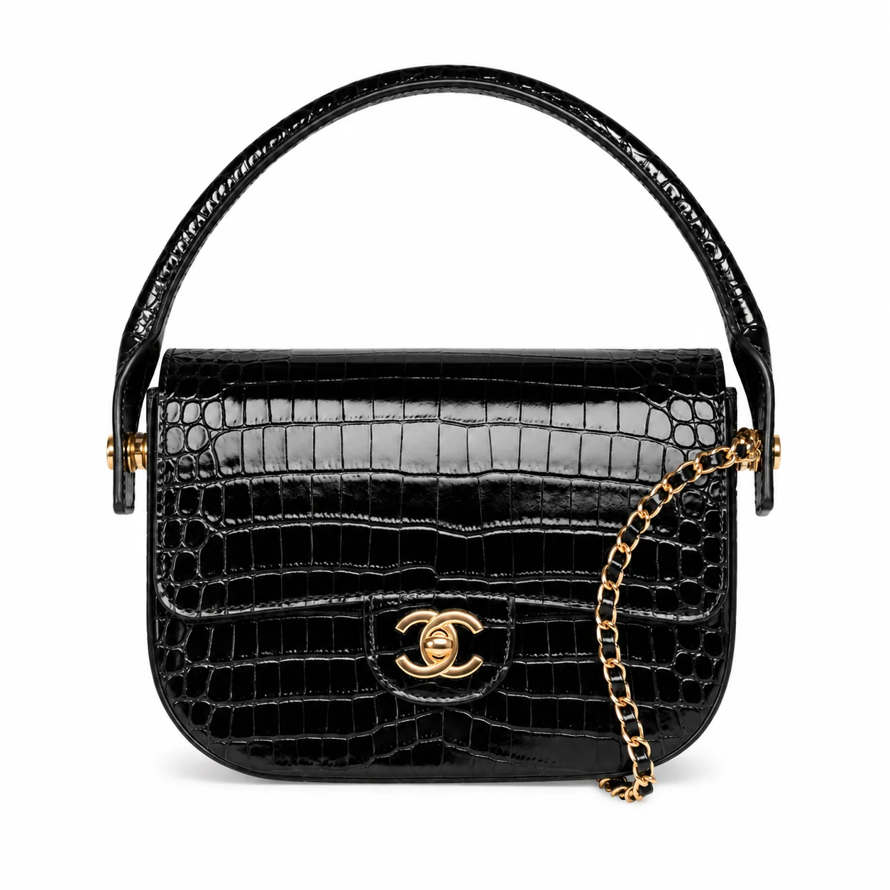 Chanel AS6424 Mini Top Handle Flap Bag in Black