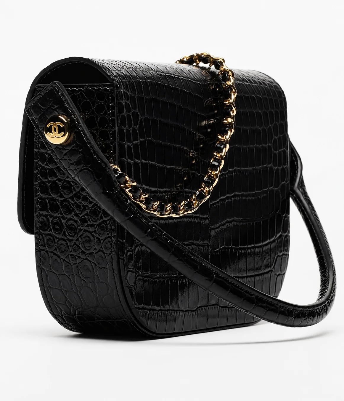 Chanel AS6424 Mini Top Handle Flap Bag in Black